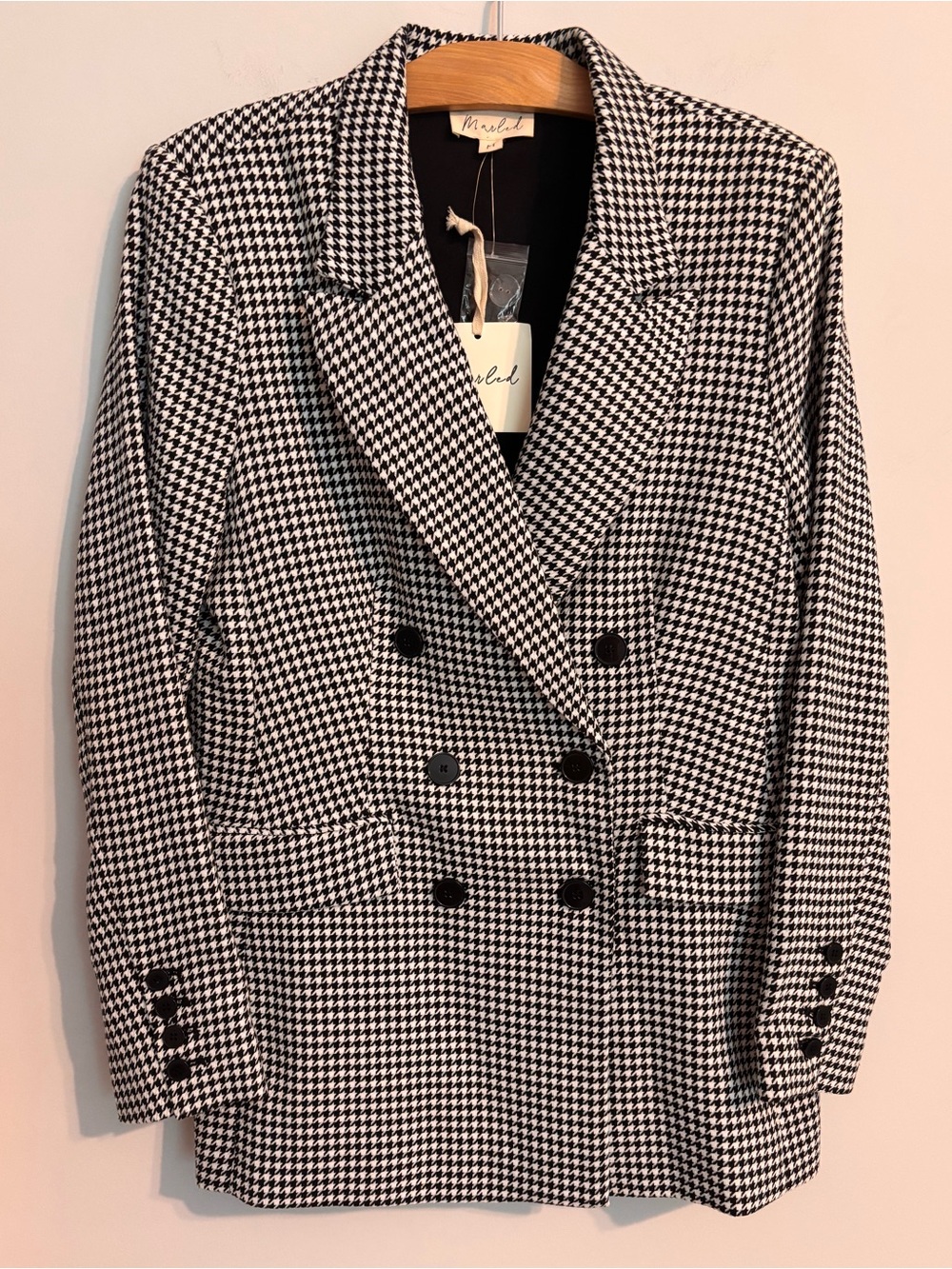 Marled NWT Houndstooth Double Breasted Blazer